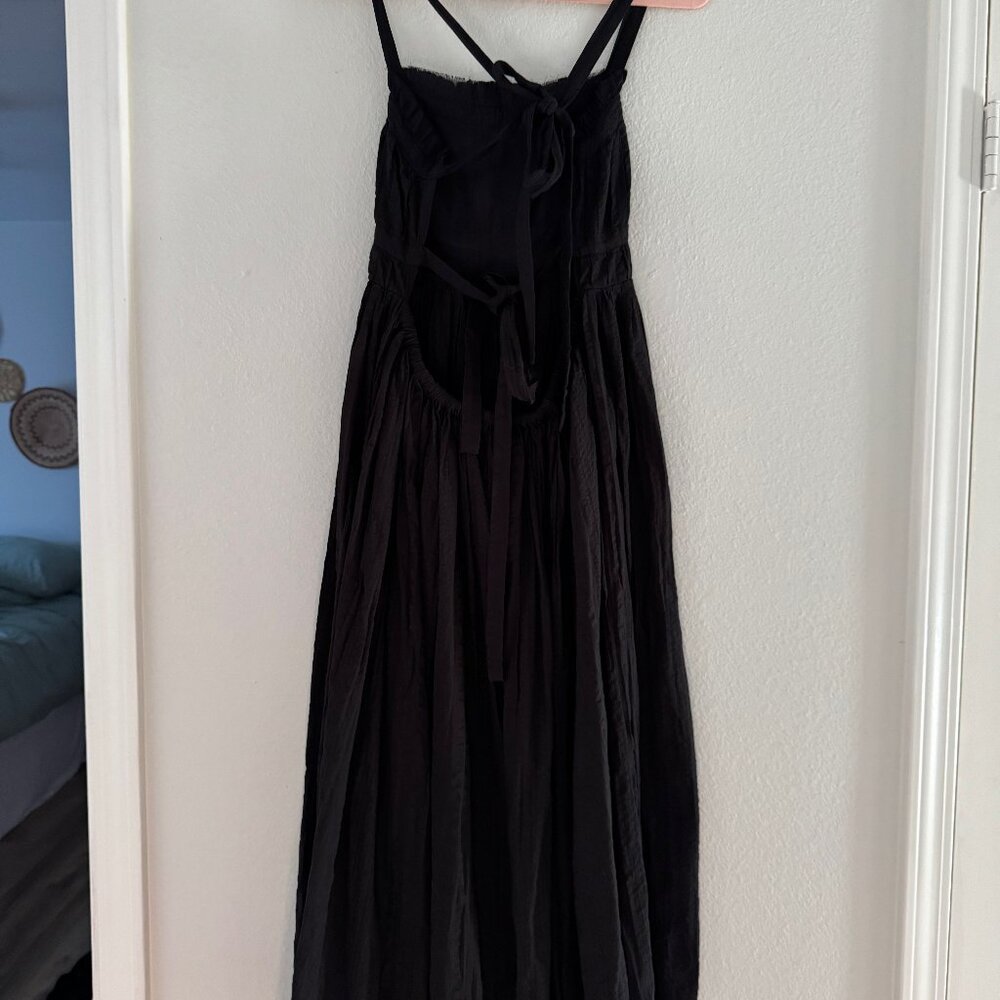 ASOS Black Backless Midi Dress with Tie Details – Size 6